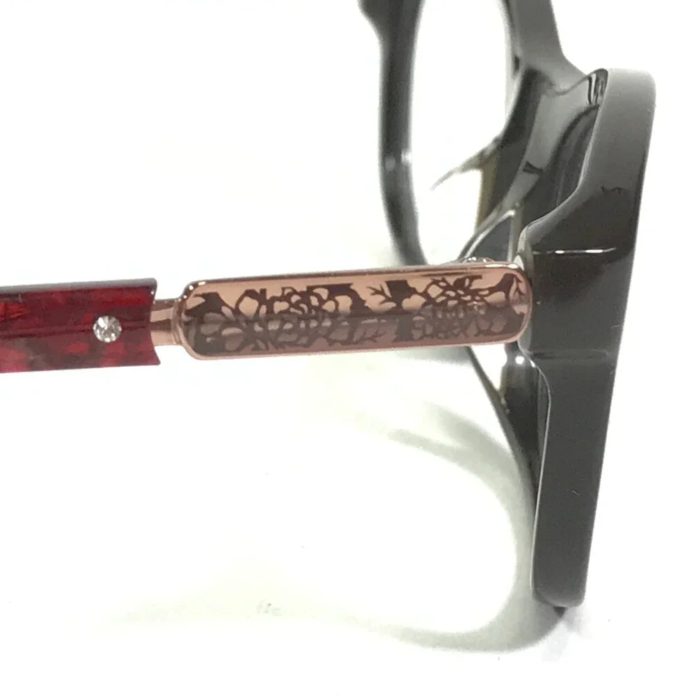 Laura Ashley Eyeglasses Frames BETH C3-BROWN Red Rectangular Cat Eye 50-20-135